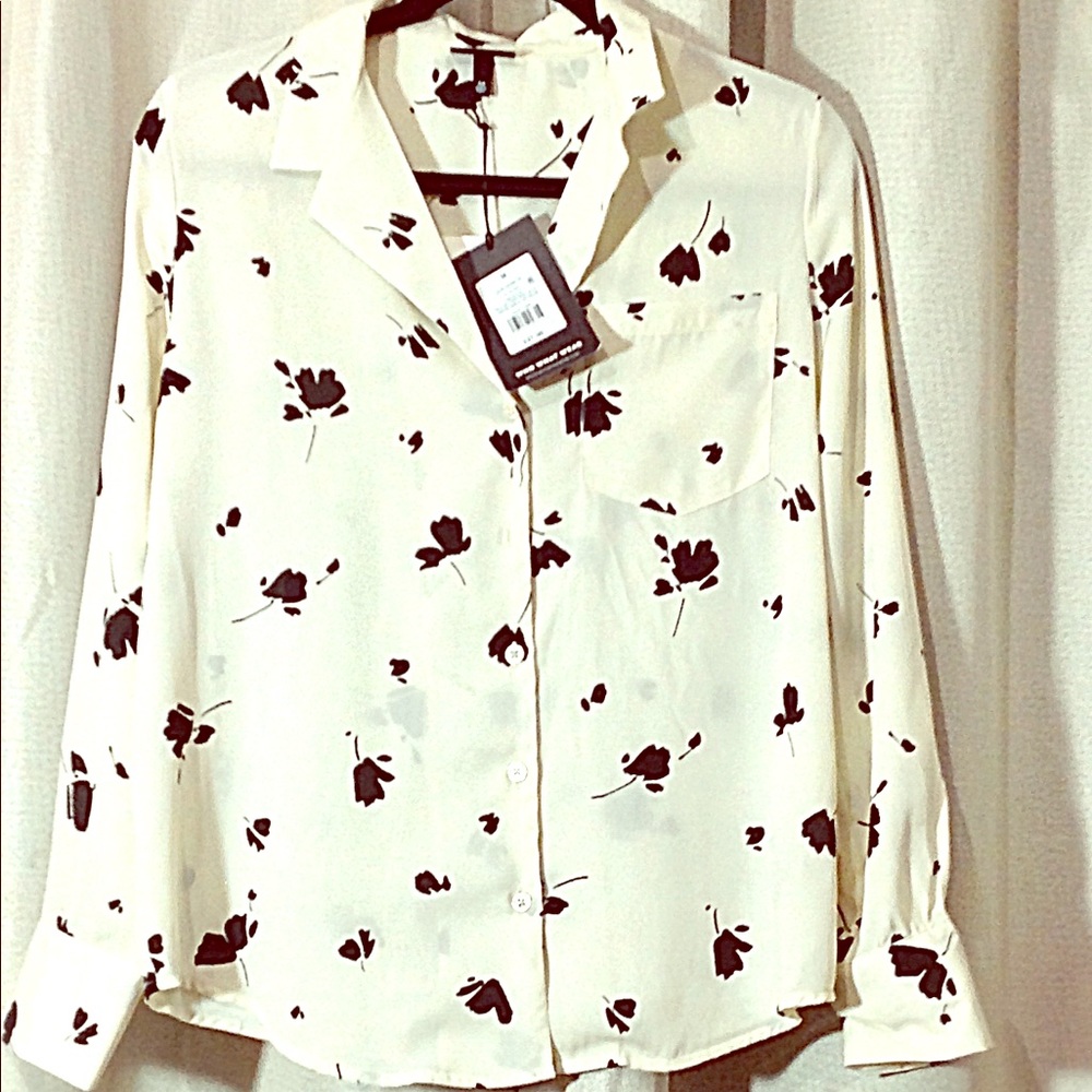 V neck button down Blouse
